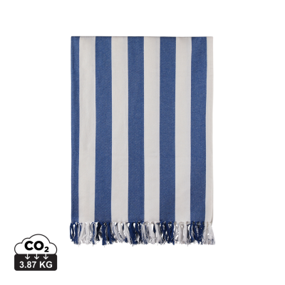 Picture of VINGA ORNOS GRS RECYCLED COTTON HAMMAM TOWEL in Blue, White