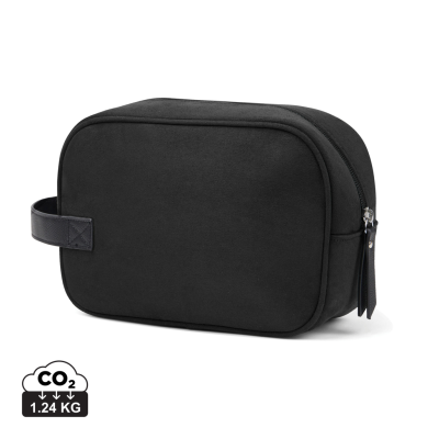 Picture of VINGA MARLOW RCS RECYCLED POLYESTER TOILETRY BAG in Black.