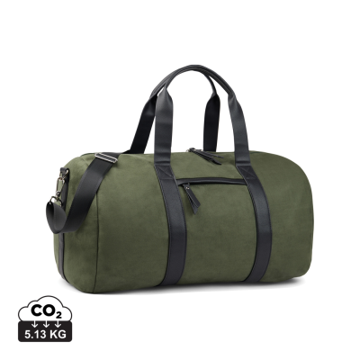 Picture of VINGA MARLOW RCS RECYCLED POLYESTER WEEKEND BAG in Green, Black.