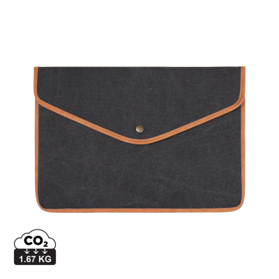 Picture of VINGA BOSLER GRS RECYCLED CANVAS 14 INCH LAPTOP SLEEVE in Black.