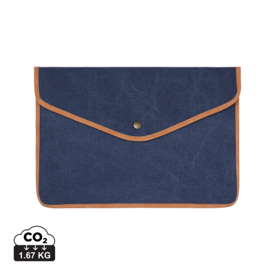 Picture of VINGA BOSLER GRS RECYCLED CANVAS 14 INCH LAPTOP SLEEVE in Navy