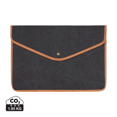 Picture of VINGA BOSLER GRS RECYCLED CANVAS 16 INCH LAPTOP SLEEVE in Black.