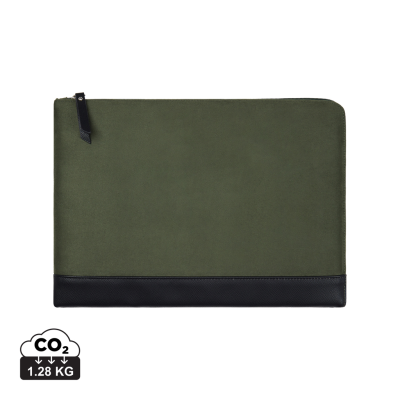 Picture of VINGA MARLOW RCS RECYCLED POLYESTER 14 INCH LAPTOP SLEEVE in Green, Black.