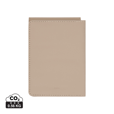 Picture of VINGA BALTIMORE RCS RECYCLED POLYESTER RFID PASSPORT COVER in Greige