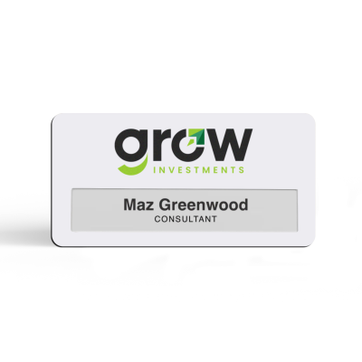 Picture of WINDOW NAME BADGE - 72MM x 38MM - PIN.