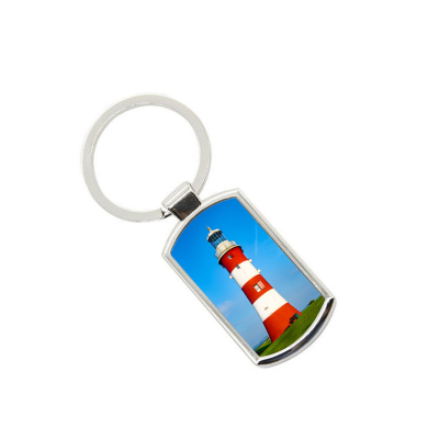 Picture of METAL KEYRING - RECTANGULAR - 79MM x 33MM in Silver