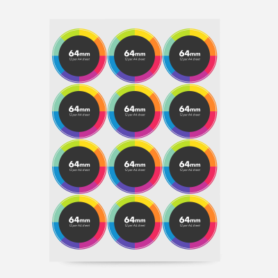 Picture of PAPER STICKER - 64MM DIAMETER - 12 TO SHEET in Yes.