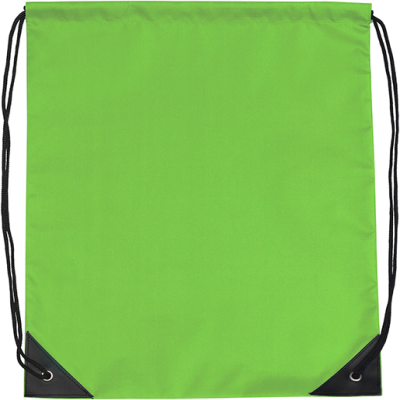 KINGSGATE ECO RECYCLED DRAWSTRING BAG in Apple Green.