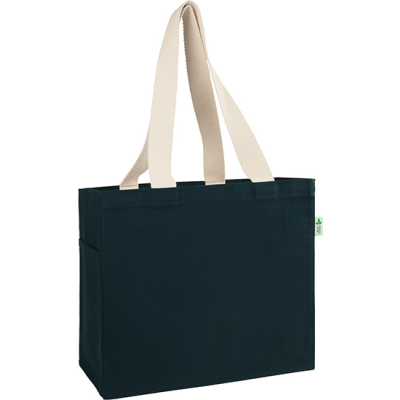 Picture of CRANBROOK 10OZ RECYCLED COTTON CANVAS TOTE SHOPPER in Blue Navy.