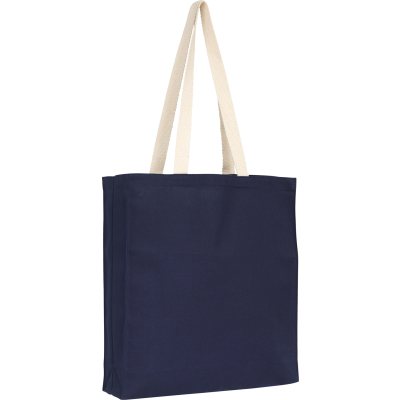 Picture of AYLESHAM RECYCLED 8OZ COTTON CANVAS SHOPPER TOTE in Blue Navy