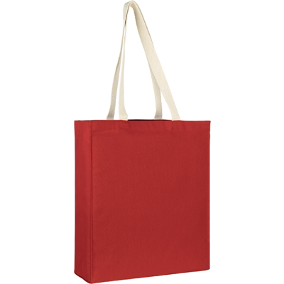 Picture of AYLESHAM RECYCLED 8OZ COTTON CANVAS SHOPPER TOTE in Red