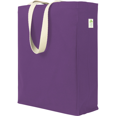 Picture of AYLESHAM RECYCLED 8OZ COTTON CANVAS SHOPPER TOTE in Purple.