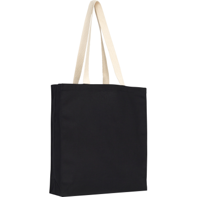 Picture of AYLESHAM RECYCLED 8OZ COTTON CANVAS SHOPPER TOTE in Black