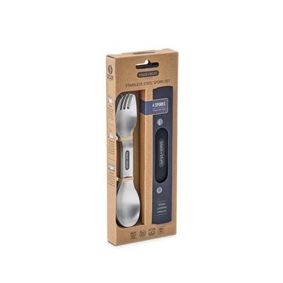 Picture of STAINLESS STEEL SPORKS SET X4