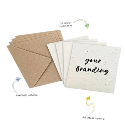 Picture of PLANTABLE SEEDS PAPER GREETING CARD SQUARE.