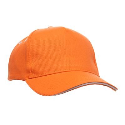 Picture of ULTIMATE SANDWICH PEAK 5 PANEL CAP In Orange.