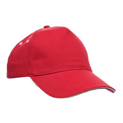 Picture of ULTIMATE SANDWICH PEAK 5 PANEL CAP In Red