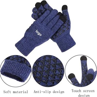 Picture of WINTER KNIT TOUCH SCREEN GLOVES WINDPROOF NON SLIP MITTENS