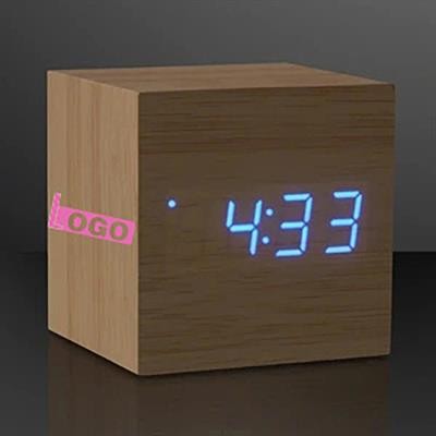 Picture of BLUE LED CUBE ALARM CLOCK with Usb
