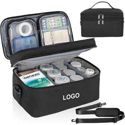 Picture of TWO LAYER MEDICINE STORAGE BAG with Two Portable Bags.