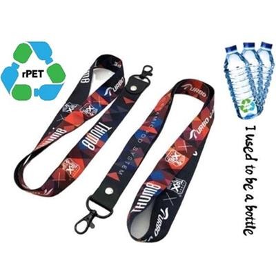 Picture of LOBSTER CLAW RPET RECYCLED POLYESTER SUBLIMATION LANYARD.