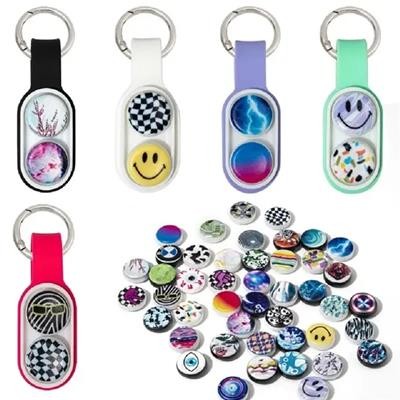 Picture of STRESS RELIEF PUCK FIDGET POP MAGNET TOY with Keyring