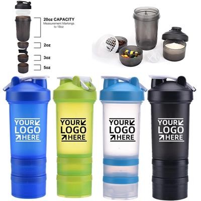 Picture of 500ML SHAKER BOTTLE with 3 Storages in the Bottom