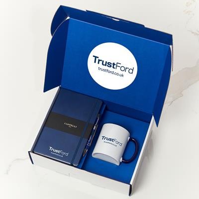 Picture of NOTE BOOK, PEN AND BLUE INNER MUG CORPORATE GIFT BOX